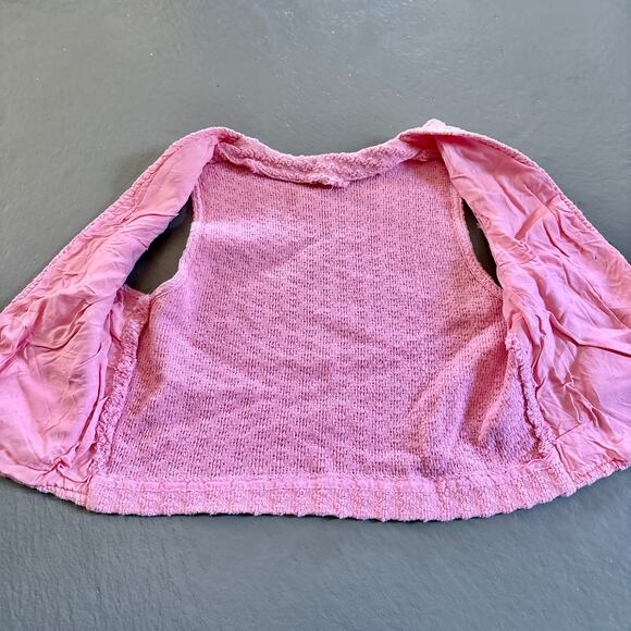 Vintage Children's Pink Handmade Knit Vest Coquette Sweater Vest Small - Picture 5 of 5